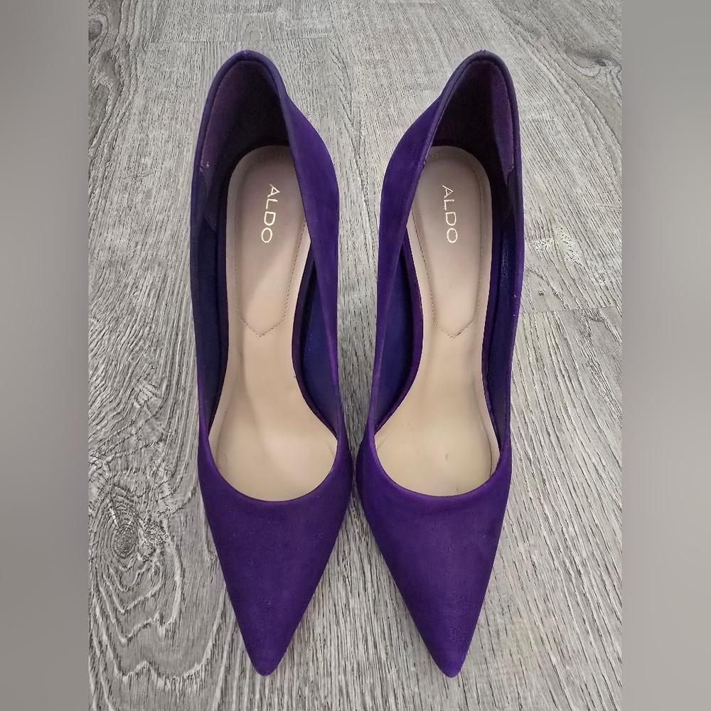 Aldo Purple Pointed-Toe Suede Pumps